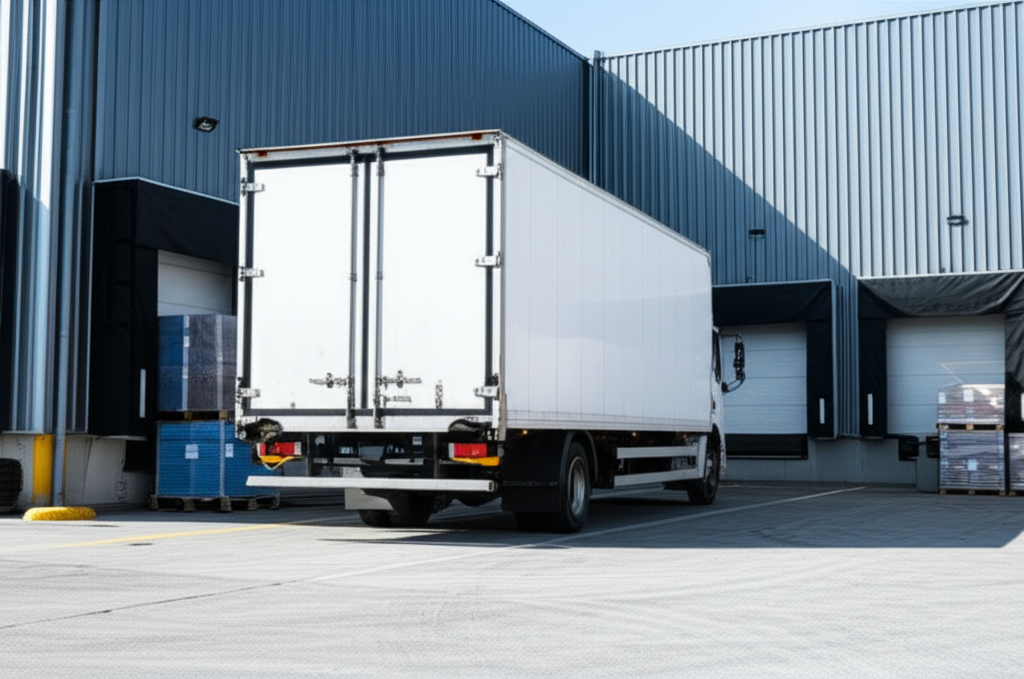 Delivery truck transporting freight